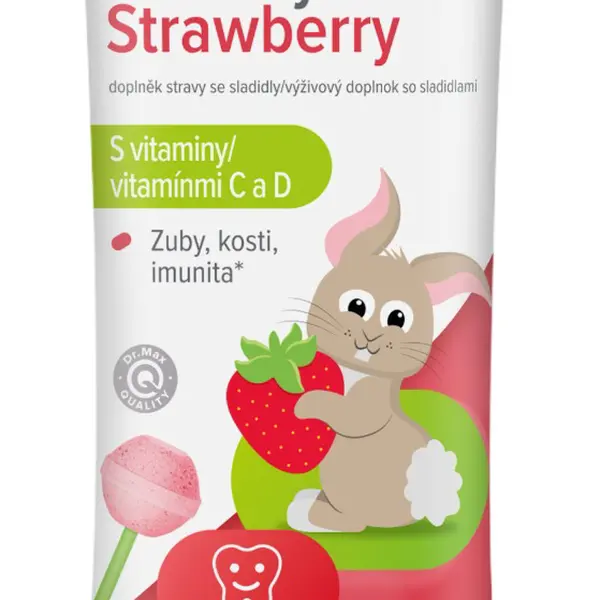 Dr. Max Vitalolly Strawberry lízátko 1 ks