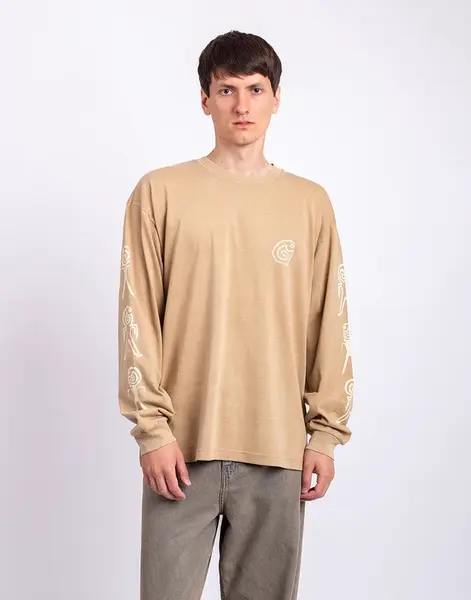 Tričko Carhartt WIP L/S Terrestrial T-Shirt Dusty H Brown/Natural pigment dyed