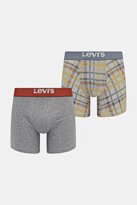 Boxerky Levi's 2-pack pánské, šedá barva, 37149-1106