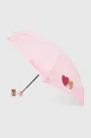 Deštník Moschino růžová barva, 8188