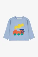 Dětské bavlněné tričko s dlouhým rukávem Bobo Choses Choo Choo modrá barva, s potiskem, 225AB034