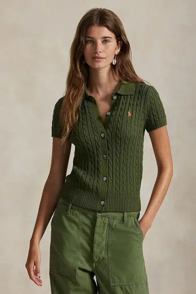 Bavlněná košile Polo Ralph Lauren zelená barva, slim, s klasickým límcem, 211963486