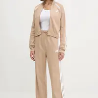 Tepláková souprava adidas TEAMSPORT dámská, béžová barva, JX0529