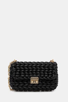 Kožená kabelka MICHAEL Michael Kors TRIBECA černá barva, 30T5G2RL7T