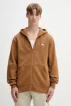 Mikina Dickies SUMMERDALE ZIP THROUGH pánská, šedá barva, s kapucí, hladká, DK0A4YQA