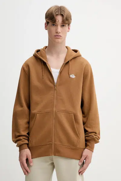 Mikina Dickies SUMMERDALE ZIP THROUGH pánská, šedá barva, s kapucí, hladká, DK0A4YQA