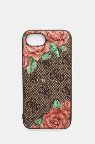Obal na telefon Guess iPhone 16e hnědá barva, GUHMPSE4P4ROPEMCW