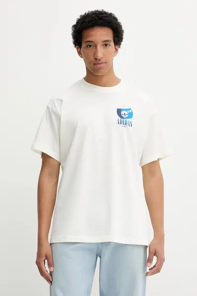 Bavlněné tričko adidas Originals Billiard Tee pánské, béžová barva, s potiskem, KT2973