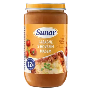 SUNAR Příkrm lasagne s hovězím masem 12m+, 235 g