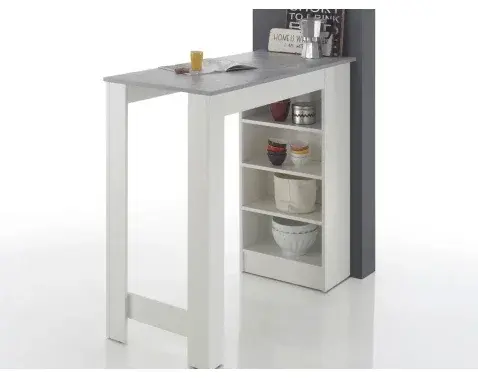 Barový stůl Mojito, bílý/šedý beton