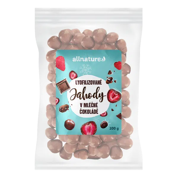 ALLNATURE Mrazem sušené jahody v mléčné čokoládě 100 g