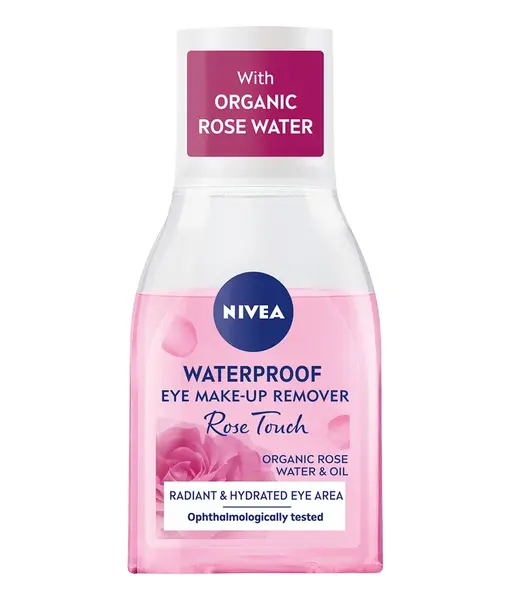 Nivea Dvoufázový odličovač očí Rose Touch (Waterproof Eye Make-Up Remover) 100 ml