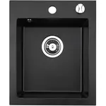 Granitový drez Lot čierny 48x39 + sifón