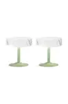 &k amsterdam Sklenice na šampaňské &k amsterdam twirl green 200 ml 2-pack