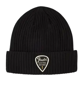 Fender Pick Patch Ribbed Beanie Black