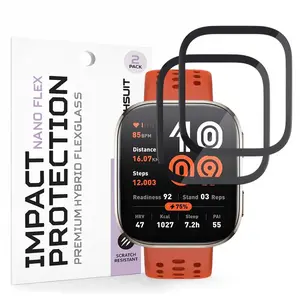 Techsuit Nano Flex, Amazfit Bip 6, 2 kusy, černé