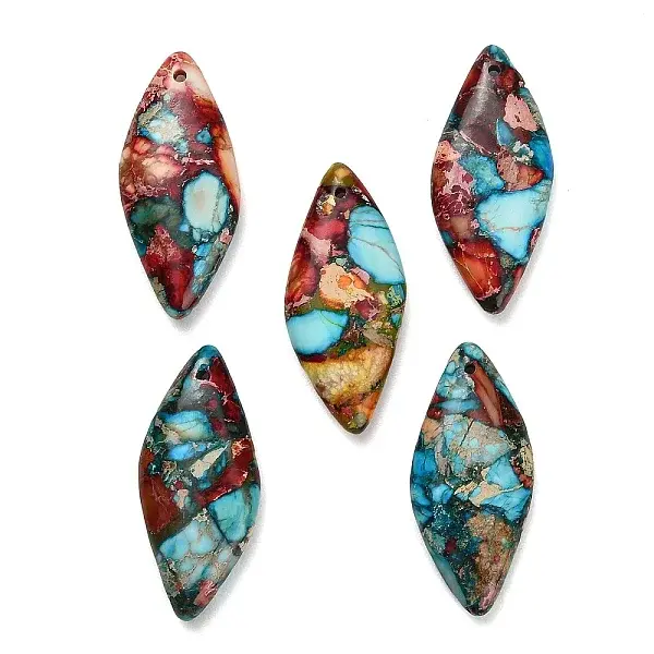 Dyed Natural Imperial Jasper Pendants