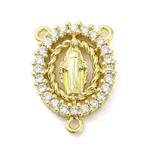 Brass Clear Cubic Zirconia Virgin Mary Chandelier Component Links