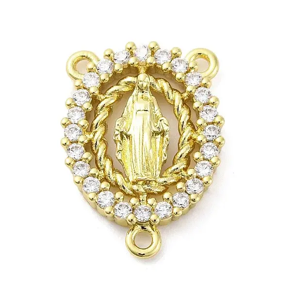 Brass Clear Cubic Zirconia Virgin Mary Chandelier Component Links