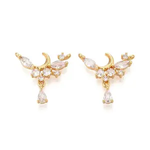 Brass Micro Pave Cubic Zirconia Pendants