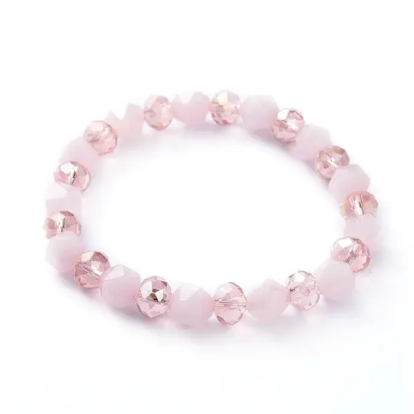 Natural Rose Quartz Gemstone Stretch Bracelets