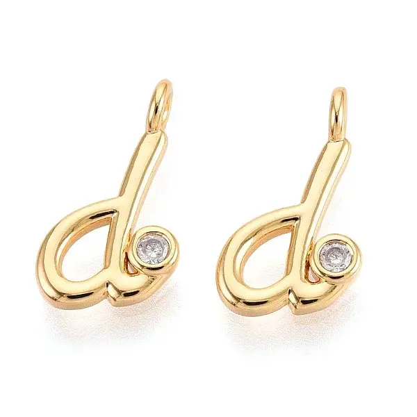 Brass Micro Pave Cubic Zirconia Charms