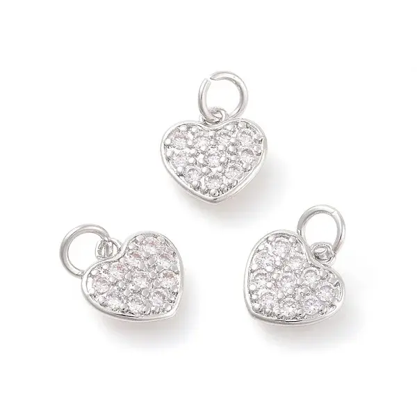 Brass Micro Pave Cubic Zirconia Charms