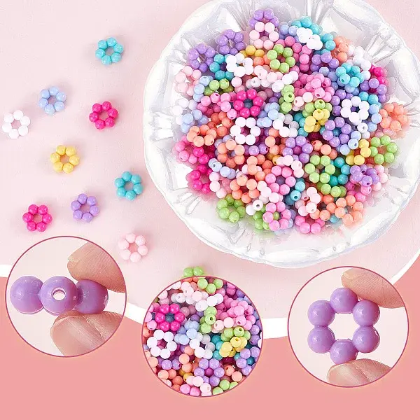 100Pcs Opaque Acrylic Bead Frame