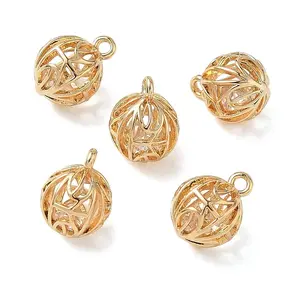 Brass Micro Pave Clear Cubic Zirconia Pendants