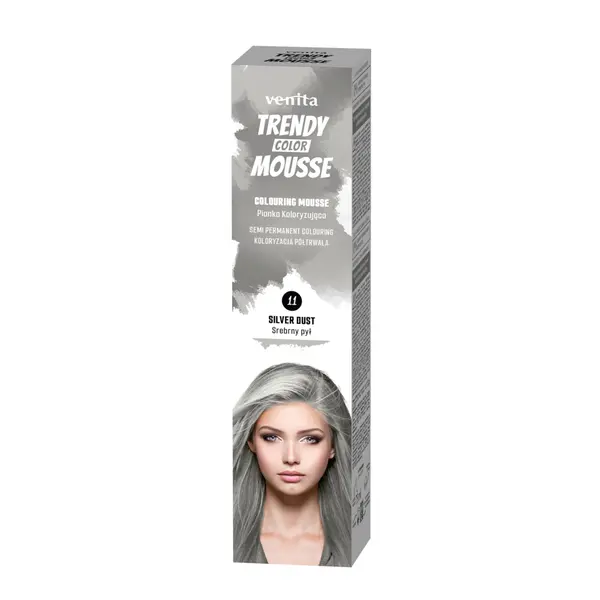Barevné pěnové tužidlo Venita Trendy Color Mousse Silver Dust - 75 ml, šedo stříbrná (11SD)