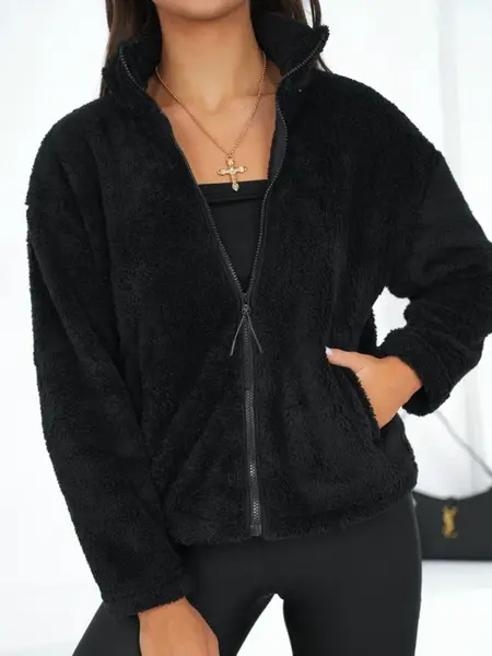 Černá fleecová mikina na zip