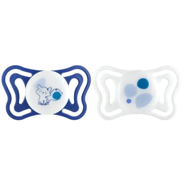 CHICCO Cumlíky Physioforma Light silikónové ortodontické modré 16-36m, 2 ks