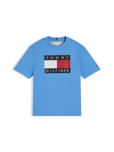 TOMMY HILFIGER Tričko 'HERITAGE'  modrá / námornícka modrá / červená / biela