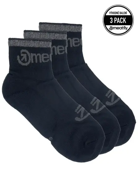 Unisex ponožky meatfly middle triple černá/černá m