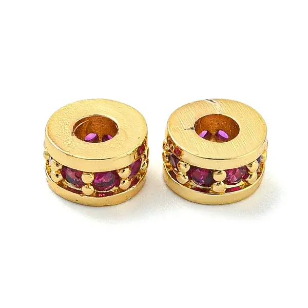 Rack Plating Brass Micro Pave Cubic Zirconia Beads