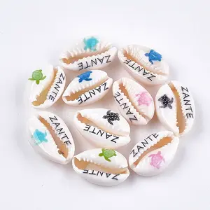 Printed Cowrie Shell Beads
