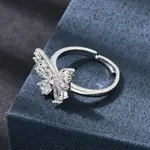 Brass Micro Pave Clear Cubic Zirconia Cuff Open Ring