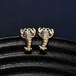 Brass Micro Pave Clear Cubic Zirconia Earrings