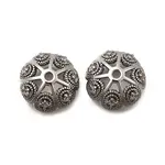 Brass Micro Pave Clear Cubic Zirconia Bead Caps