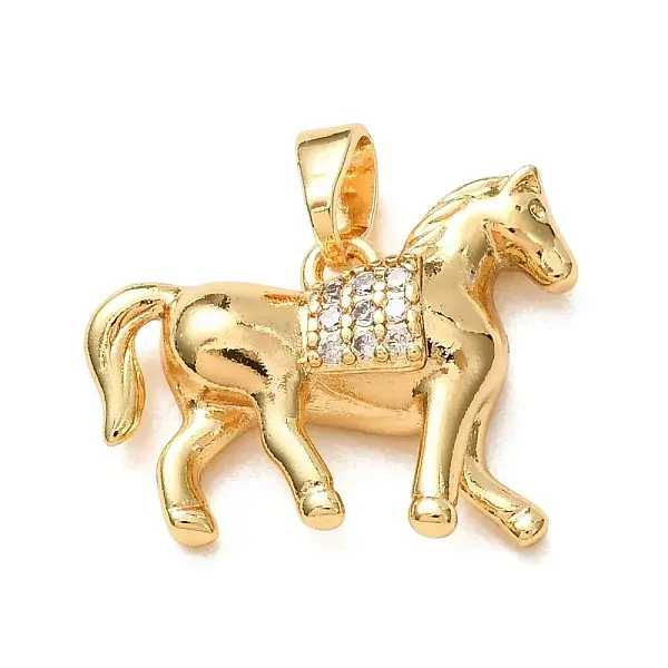 Brass Micro Pave Clear Cubic Zirconia Pendants