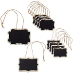 10Pcs 2 Style Blank Wooden Mini Chalkboard Signs
