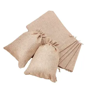 Burlap Packing Pouches Drawstring Bags