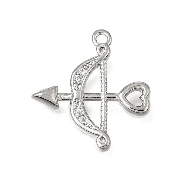 Brass Micro Pave Clear Cubic Zirconia Pendants