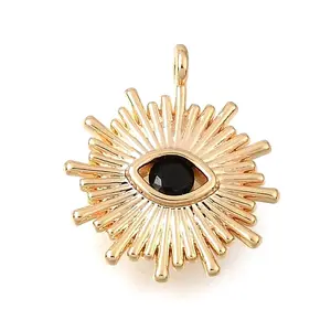 Brass Pave Black Cubic Zirconia Charms