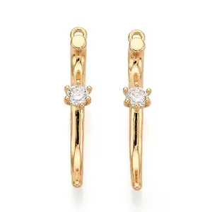 Brass Micro Pave Clear Cubic Zirconia Pendants