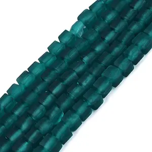 Transparent Frosted Glass Beads Strands