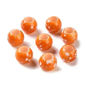 Spray Painted ABS Plastic European Beads