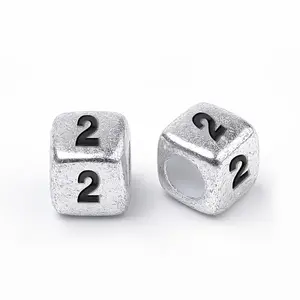 Antique Silver Plated Acrylic Beads
