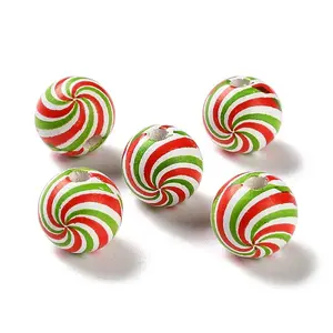 Printed Wood European Beads