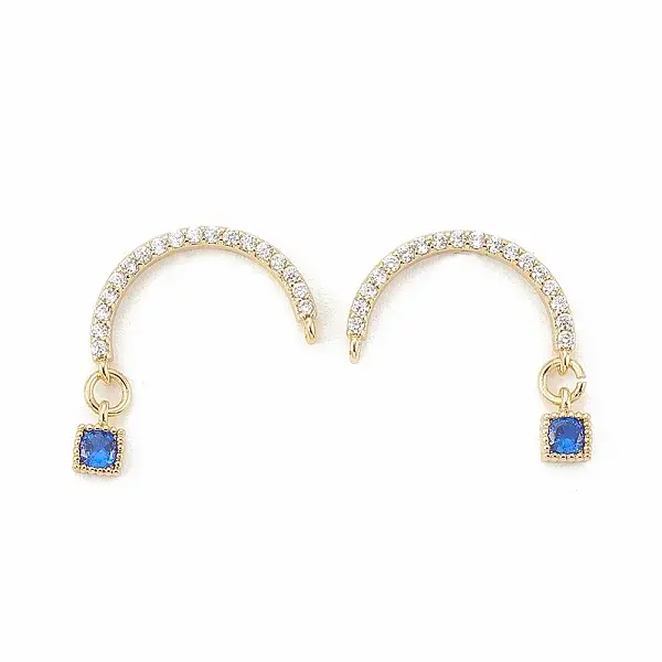 Brass Micro Pave Cubic Zirconia Stud Crawler Earrings